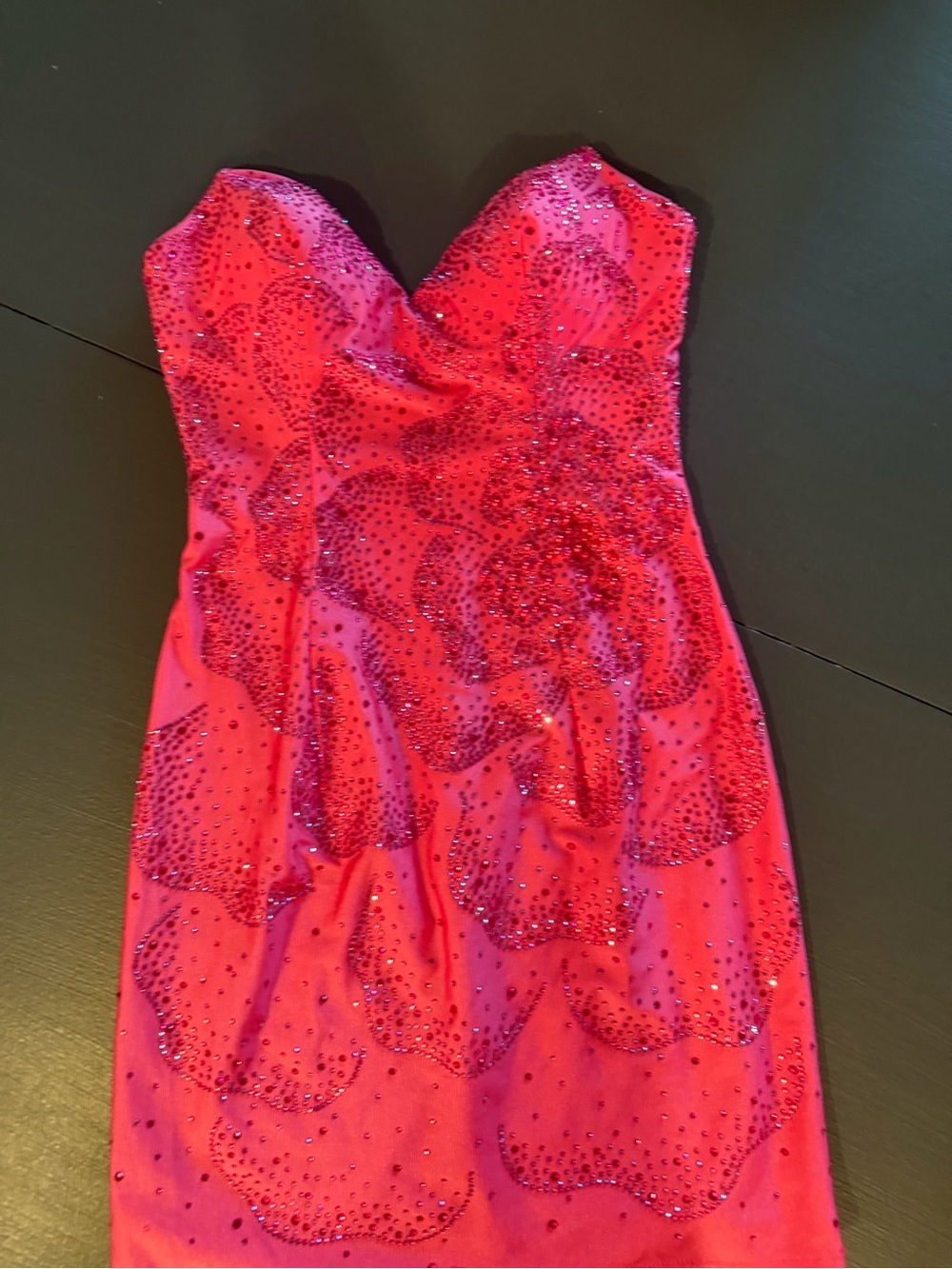Strapless Pink Sequin HOCO dress